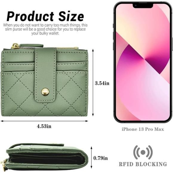 Wallet for Women, Womens Wallet Card Holder, Small Bifold RFID Blocking Purse - Picture 3 of 6